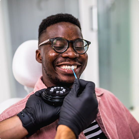 Dental patient about to receive veneers